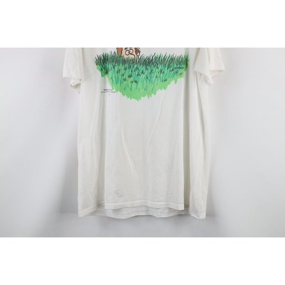 Vintage 90s Streetwear XL I Fought The Lawn and the Lawn Won Cartoon T-Shirt USA - Picture 3 of 16